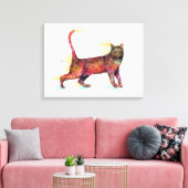 Abstracte Cat aquarel Canvas Afdruk (Insitu (Woonkamer))