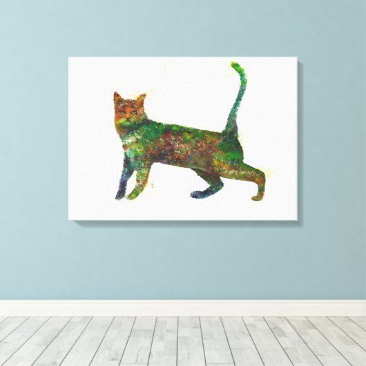 Abstracte Cat Fantasy Canvas Afdruk (Insitu (Houten vloer))