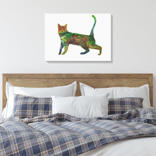 Abstracte Cat Fantasy Canvas Afdruk (Insitu (Slaapkamer))