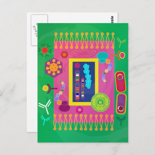 Abstracte-celbiologie-matisstijl Briefkaart (Voorkant / Achterkant)