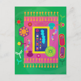 Abstracte-celbiologie-matisstijl Briefkaart