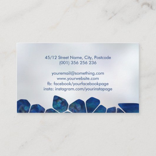 Abstracte cellen - Abalone Shell en Pearl Visitekaartje (Achterkant)