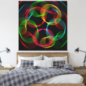 Abstracte cellen canvas afdruk (Insitu (Slaapkamer))