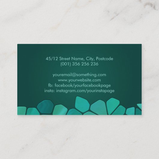 Abstracte cellen - Emerald Green Visitekaartje (Achterkant)