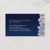 Abstracte cellen - Moeder van parels op blauw Visitekaartje (Achterkant)