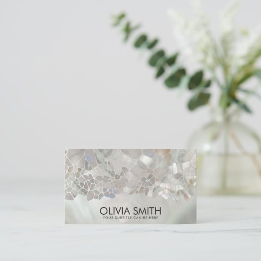 Abstracte cellen - moeder van Pearl Visitekaartje (Staand voorkant)