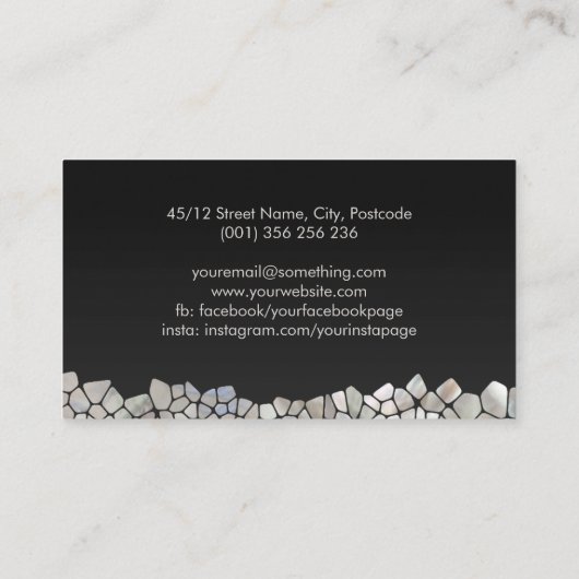 Abstracte cellen - moeder van Pearl Visitekaartje (Achterkant)