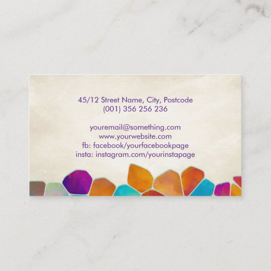 Abstracte cellen - Waterverf splash Visitekaartje (Achterkant)