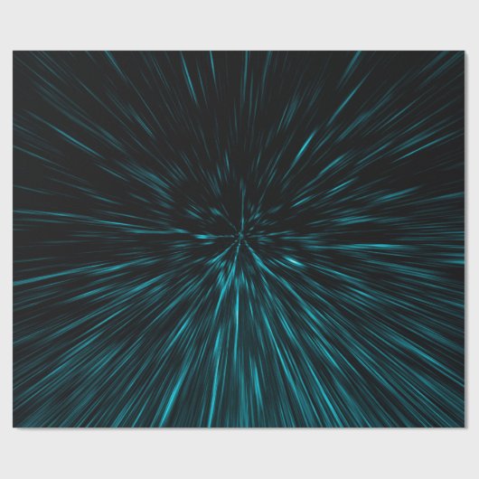 Abstracte cellijnen met blauwe zwarte hypergalaxie cadeaupapier (Vlak)