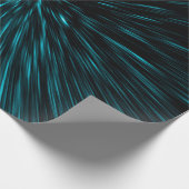 Abstracte cellijnen met blauwe zwarte hypergalaxie cadeaupapier (Hoek)