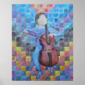 Abstracte Cello Male Poster (Voorkant)