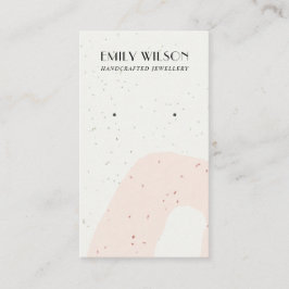 ABSTRACTE CERAMIC BLUSH PEACH STUD EARRING DISPLAY VISITEKAARTJE