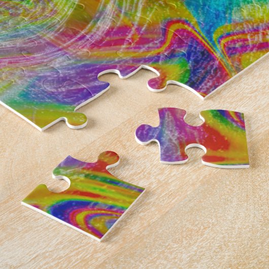 Abstracte Chaos Jigzaag Puzzle Legpuzzel (Zijkant)