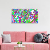 Abstracte Chaos Kleurrijke Kunst Canvas Afdruk (Insitu (Woonkamer))