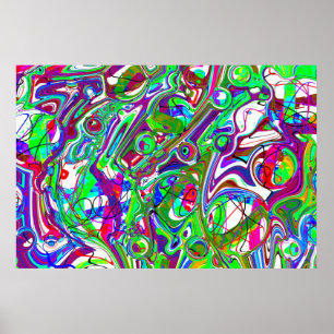 Abstracte Chaos Kleurrijke Kunst Poster