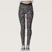 Abstracte Chaos Nummers en alfabetten Leggings (Voorkant)