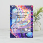 Abstracte Chaotische Illustratie Verjaardagsfeest Kaart (Staand voorkant)