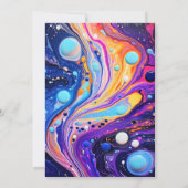 Abstracte Chaotische Illustratie Verjaardagsfeest Kaart (Achterkant)