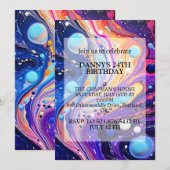 Abstracte Chaotische Illustratie Verjaardagsfeest Kaart (Voorkant / Achterkant)