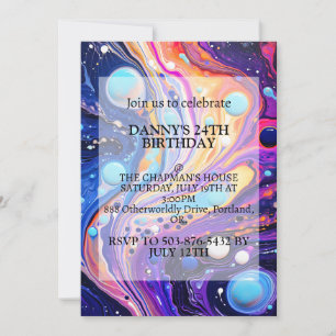 Abstracte Chaotische Illustratie Verjaardagsfeest Kaart