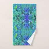 Abstracte Chartreuse en Blauwe Bladpatroon Bad Handdoek (Handdoek)