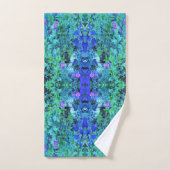 Abstracte Chartreuse en Blauwe Bladpatroon Bad Handdoek (Handdoek)