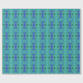 Abstracte Chartreuse en Blauwe Bladpatroon Cadeaupapier (Vlak)