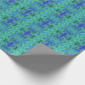 Abstracte Chartreuse en Blauwe Bladpatroon Cadeaupapier (Hoek)