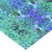 Abstracte Chartreuse en Blauwe Bladpatroon Korte Tafelloper (Hoek)