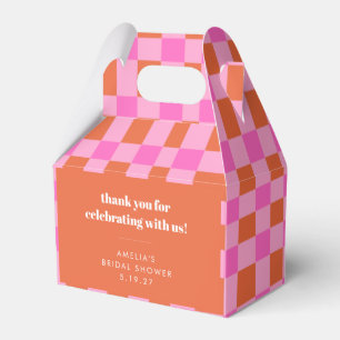 Abstracte Checker Pink Custom Vrijgezellenfeest da Bedankdoosjes