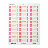 Abstracte Checker Roze Oranje Douche Retouradres Etiket (Full Sheet)
