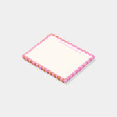 Abstracte Checkerboard Roze Oranje Aangepaste naam Post-it® Notes (Schuin)