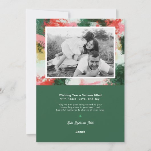 Abstracte Cheer Lijst Kerstvakantie Foto Kaart (Achterkant)