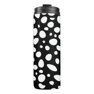 Abstracte Cheetah Spots Zwart & Wit Monochrome Thermosbeker