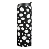 Abstracte Cheetah Spots Zwart & Wit Monochrome Thermosbeker (Gedraaid links)