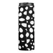 Abstracte Cheetah Spots Zwart & Wit Monochrome Thermosbeker (Achterkant)