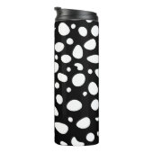 Abstracte Cheetah Spots Zwart & Wit Monochrome Thermosbeker (Geroteerd rechts)