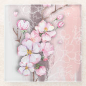 Abstracte Cherry Blossom Glass Onderzetter (Voorkant)