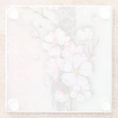 Abstracte Cherry Blossom Glass Onderzetter Glazen Onderzetter (Achterkant)