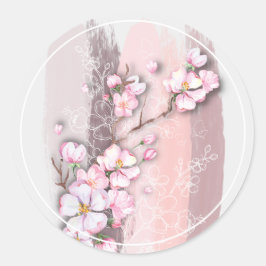 Abstracte Cherry Blossom Ronde Sticker