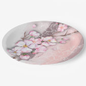 Abstracte Cherry Blossom Round Paper Borden Papieren Bordje (Gekanteld)