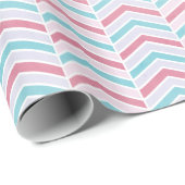 Abstracte Cherry en Blue Faded Chevron Pattern Cadeaupapier (Rol Hoek)