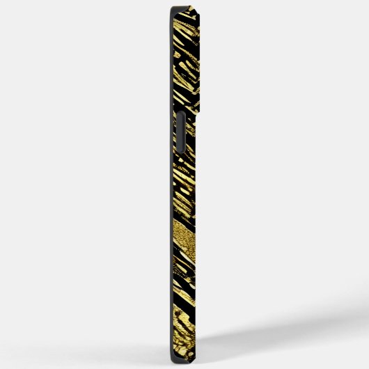 Abstracte Chevron Gold en zwarte persoonlijke naam Case-Mate iPhone Case (Achterkant / Rechts)