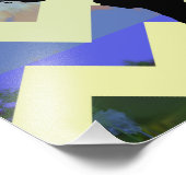 abstracte chevron-kaart van de wereld foto afdruk (Hoek)
