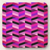 Abstracte chevron/visgraat | Paars & Violet Bier Onderzetter (Voorkant)