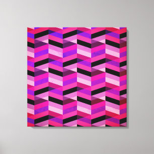 Abstracte chevron/visgraat   Paars & Violet Canvas Afdruk