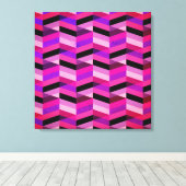 Abstracte chevron/visgraat | Paars & Violet Canvas Afdruk (Insitu (Houten vloer))