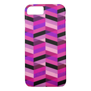 Abstracte chevron/visgraat   Paars & Violet iPhone 8/7 Hoesje