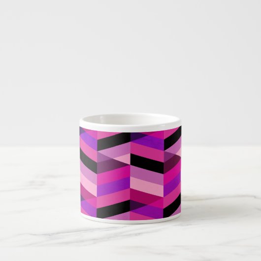 Abstracte chevron/visgraat | Paars & Violet Espresso Kop (Voorkant)