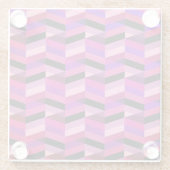 Abstracte chevron/visgraat | Paars & Violet Glazen Onderzetter (Achterkant)